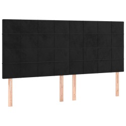 vidaXL Kopfteile 4 Stk. Schwarz 100x5x78/88 cm Samt