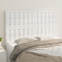 vidaXL Kopfteile 4 Stk. Weiß 72x5x78/88 cm Kunstleder