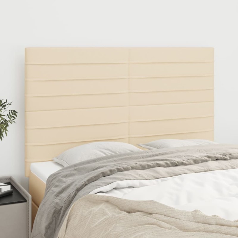 vidaXL Kopfteile 4 Stk. Creme 72x5x78/88 cm Stoff