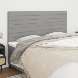 vidaXL Kopfteile 4 Stk. Hellgrau 100x5x78/88 cm Stoff