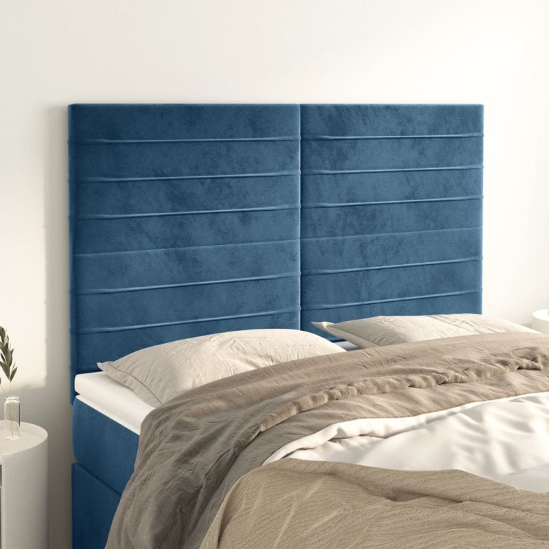 vidaXL Kopfteile 4 Stk. Dunkelblau 72x5x78/88 cm Samt vidaXL Kopfteile 4 Stk. Dunkelblau 72x5x78/88 cm Samt