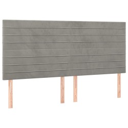 vidaXL Kopfteile 4 Stk. Hellgrau 80x5x78/88 cm Samt