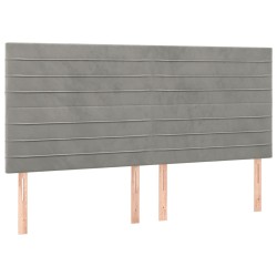 vidaXL Kopfteile 4 Stk. Hellgrau 90x5x78/88 cm Samt