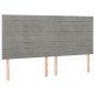 vidaXL Kopfteile 4 Stk. Hellgrau 90x5x78/88 cm Samt