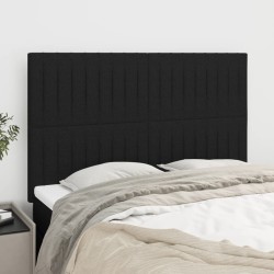 vidaXL Kopfteile 4 Stk. Schwarz 72x5x78/88 cm Stoff