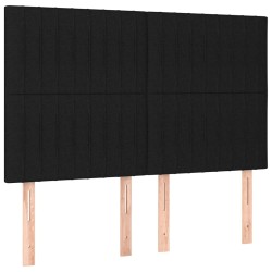 vidaXL Kopfteile 4 Stk. Schwarz 72x5x78/88 cm Stoff