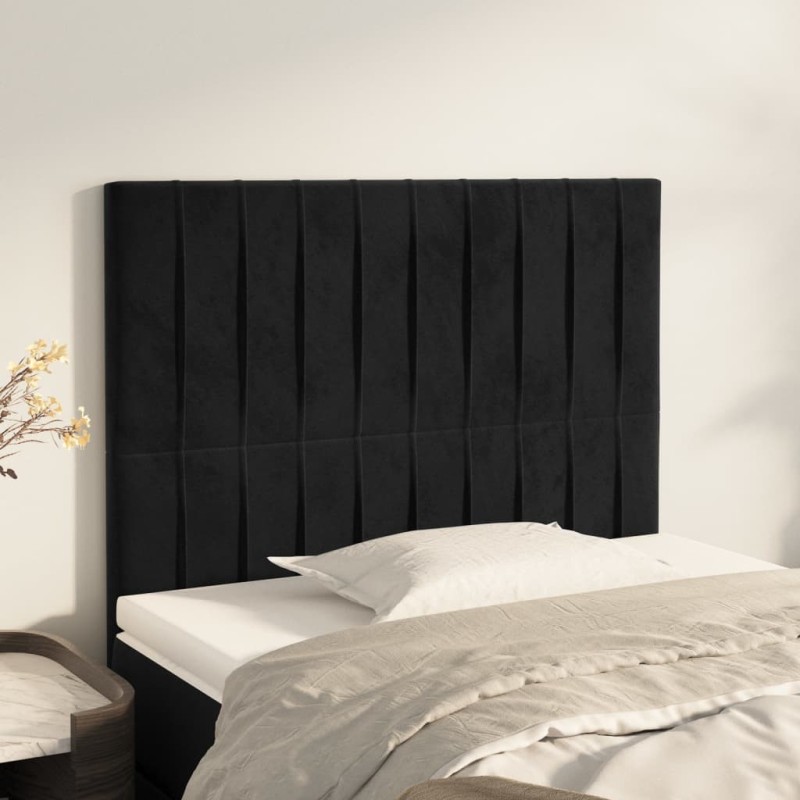 vidaXL Kopfteile 2 Stk. Schwarz 90x5x78/88 cm Samt vidaXL Kopfteile 2 Stk. Schwarz 90x5x78/88 cm Samt