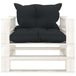 vidaXL Garten-Palettensofa mit Kissen in Anthrazit Holz