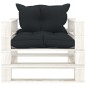 vidaXL Garten-Palettensofa mit Kissen in Anthrazit Holz vidaXL Garten-Palettensofa mit Kissen in Anthrazit Holz