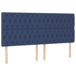 vidaXL Kopfteile 4 Stk. Blau 90x7x78/88 cm Stoff