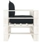 vidaXL Garten-Palettensofa mit Kissen in Anthrazit Holz vidaXL Garten-Palettensofa mit Kissen in Anthrazit Holz