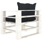 vidaXL Garten-Palettensofa mit Kissen in Anthrazit Holz vidaXL Garten-Palettensofa mit Kissen in Anthrazit Holz