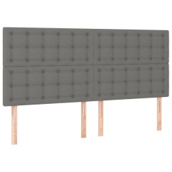 vidaXL Kopfteile 4 Stk. Dunkelgrau 80x5x78/88 cm Stoff