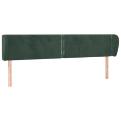 vidaXL Kopfteil mit Ohren Dunkelgrün 183x23x78/88 cm Samt