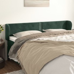vidaXL Kopfteil mit Ohren Dunkelgrün 203x23x78/88 cm Samt