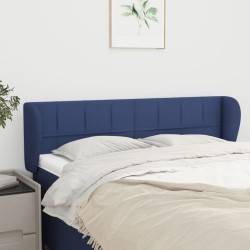 vidaXL Kopfteil mit Ohren Blau 147x23x78/88 cm Stoff