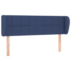 vidaXL Kopfteil mit Ohren Blau 147x23x78/88 cm Stoff
