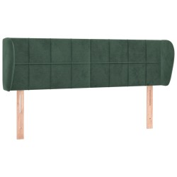 vidaXL Kopfteil mit Ohren Dunkelgrün 147x23x78/88 cm Samt