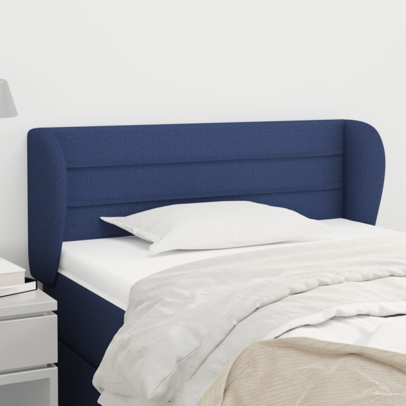 vidaXL Kopfteil mit Ohren Blau 93x23x78/88 cm Stoff vidaXL Kopfteil mit Ohren Blau 93x23x78/88 cm Stoff