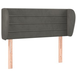 vidaXL Kopfteil mit Ohren Dunkelgrau 93x23x78/88 cm Samt