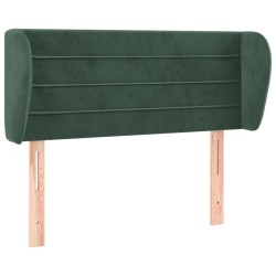 vidaXL Kopfteil mit Ohren Dunkelgrün 93x23x78/88 cm Samt