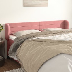 vidaXL Kopfteil mit Ohren Rosa 183x23x78/88 cm Samt