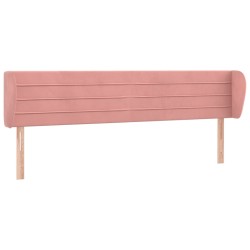 vidaXL Kopfteil mit Ohren Rosa 183x23x78/88 cm Samt