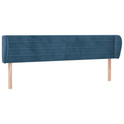 vidaXL Kopfteil mit Ohren Dunkelblau 203x23x78/88 cm Samt