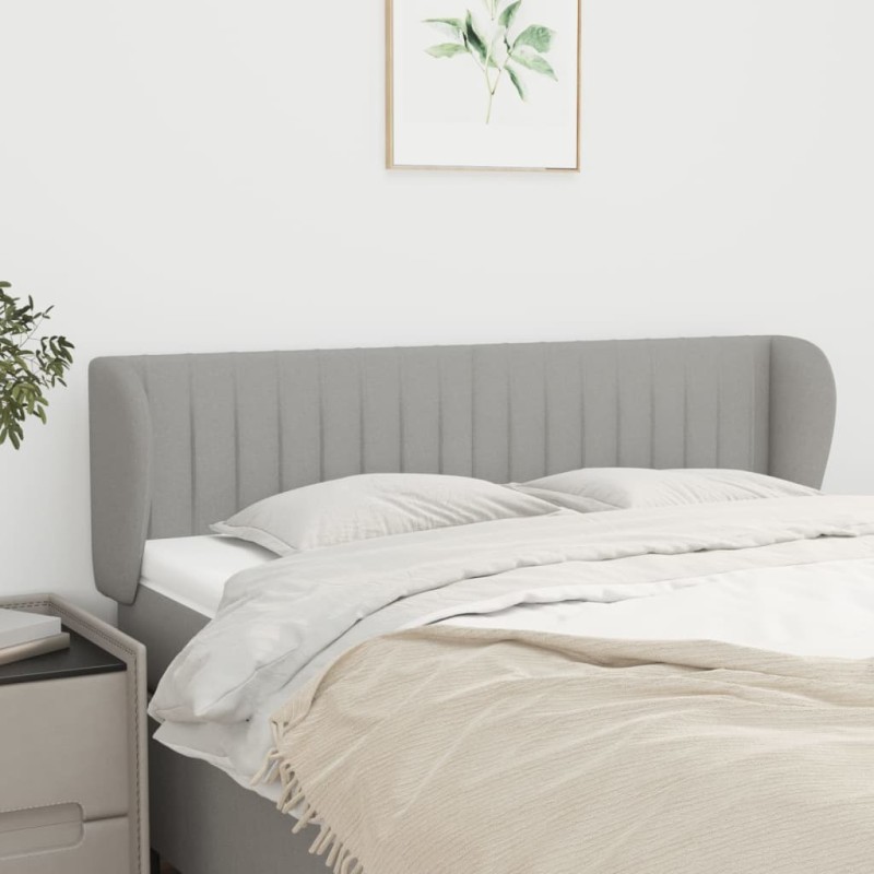vidaXL Kopfteil mit Ohren Hellgrau 147x23x78/88 cm Stoff vidaXL Kopfteil mit Ohren Hellgrau 147x23x78/88 cm Stoff