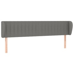 vidaXL Kopfteil mit Ohren Dunkelgrau 163x23x78/88 cm Stoff