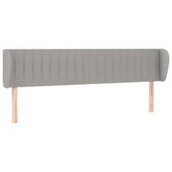 vidaXL Kopfteil mit Ohren Hellgrau 203x23x78/88 cm Stoff