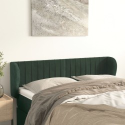 vidaXL Kopfteil mit Ohren Dunkelgrün 147x23x78/88 cm Samt 