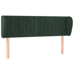 vidaXL Kopfteil mit Ohren Dunkelgrün 147x23x78/88 cm Samt 