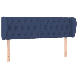 vidaXL Kopfteil mit Ohren Blau 163x23x78/88 cm Stoff