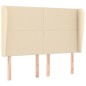vidaXL Kopfteil mit Ohren Creme 147x23x118/128 cm Stoff