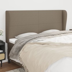 vidaXL Kopfteil mit Ohren Taupe 203x23x118/128 cm Stoff