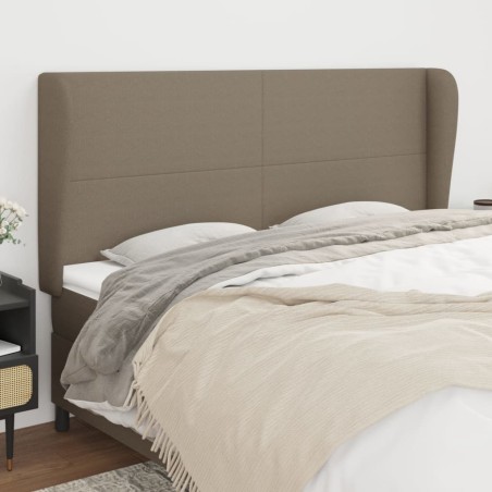vidaXL Kopfteil mit Ohren Taupe 203x23x118/128 cm Stoff
