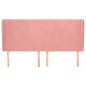 vidaXL Kopfteil mit Ohren Rosa 163x23x118/128 cm Samt