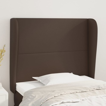 vidaXL Kopfteil mit Ohren Braun 103x23x118/128 cm Kunstleder