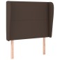 vidaXL Kopfteil mit Ohren Braun 103x23x118/128 cm Kunstleder