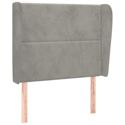 vidaXL Kopfteil mit Ohren Hellgrau 93x23x118/128 cm Samt