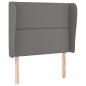 vidaXL Kopfteil mit Ohren Grau 83x23x118/128 cm Kunstleder