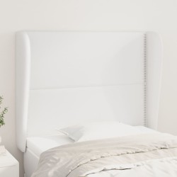 vidaXL Kopfteil mit Ohren Weiß 103x23x118/128 cm Kunstleder
