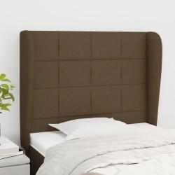 vidaXL Kopfteil mit Ohren Dunkelbraun 93x23x118/128 cm Stoff