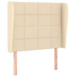 vidaXL Kopfteil mit Ohren Creme 93x23x118/128 cm Stoff