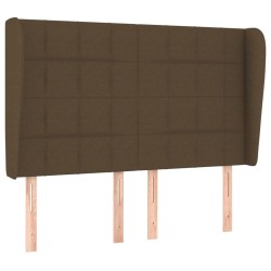 vidaXL Kopfteil mit Ohren Dunkelbraun 147x23x118/128 cm Stoff