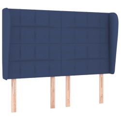 vidaXL Kopfteil mit Ohren Blau 147x23x118/128 cm Stoff