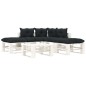vidaXL 6-tlg. Garten-Lounge-Set Paletten mit Kissen in Anthrazit Holz vidaXL 6-tlg. Garten-Lounge-Set Paletten mit Kissen in Anthrazit Holz