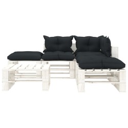 vidaXL 6-tlg. Garten-Lounge-Set Paletten mit Kissen in Anthrazit Holz
