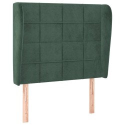 vidaXL Kopfteil mit Ohren Dunkelgrün 93x23x118/128 cm Samt